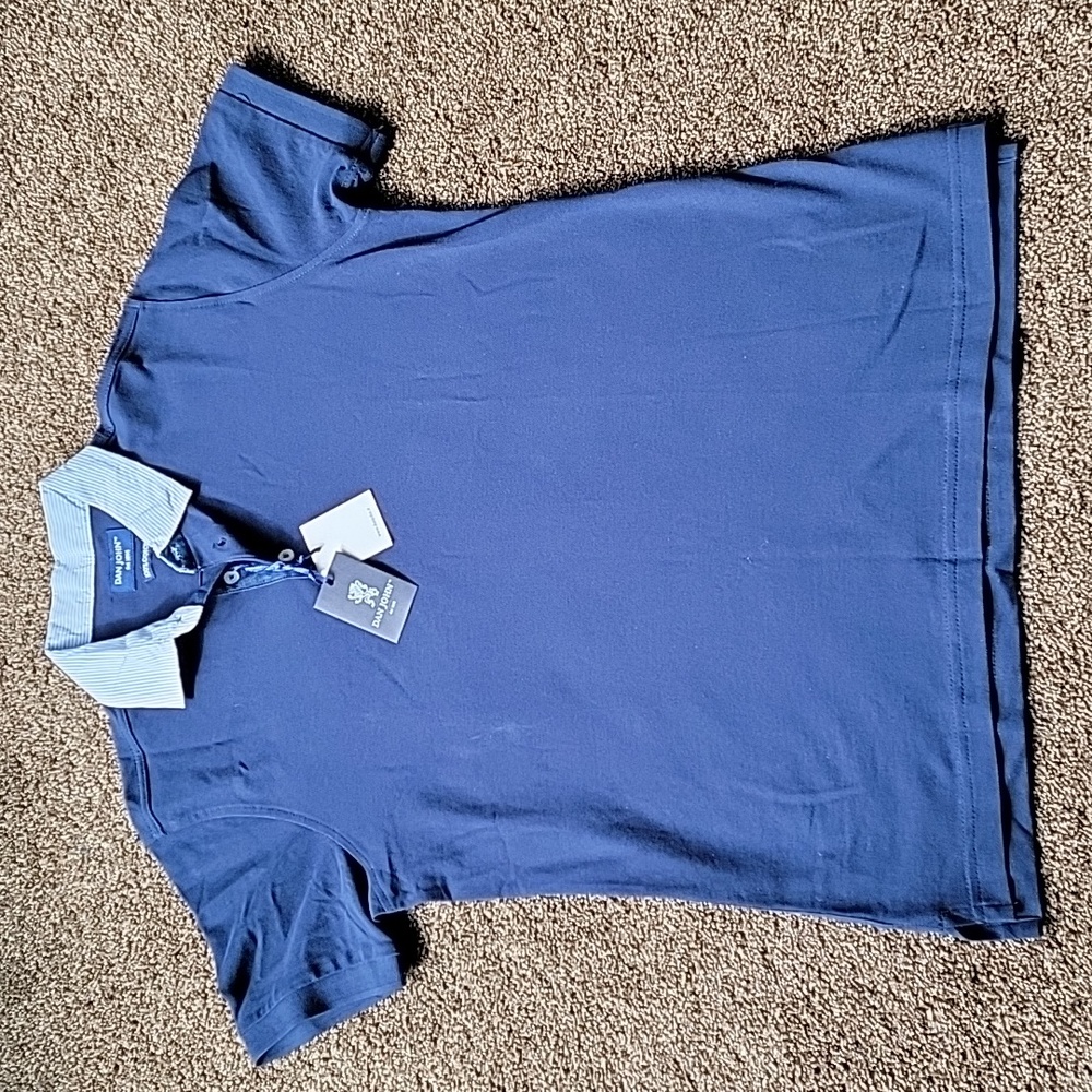 NWT Dan John Men's Navy Polo Shirt Size Medium
